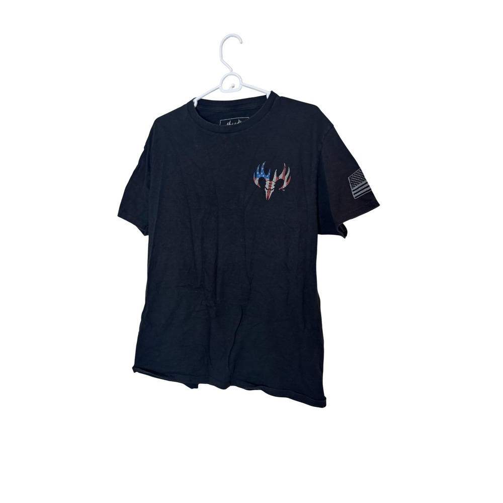 Buck Wear Shirt Mens Large Black Patriotic Respect‎ This USA Flag Graphic Tee